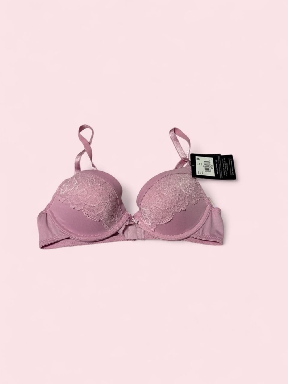 Maidenform Lace-Accent Push-Up Bra - Dusty Rose